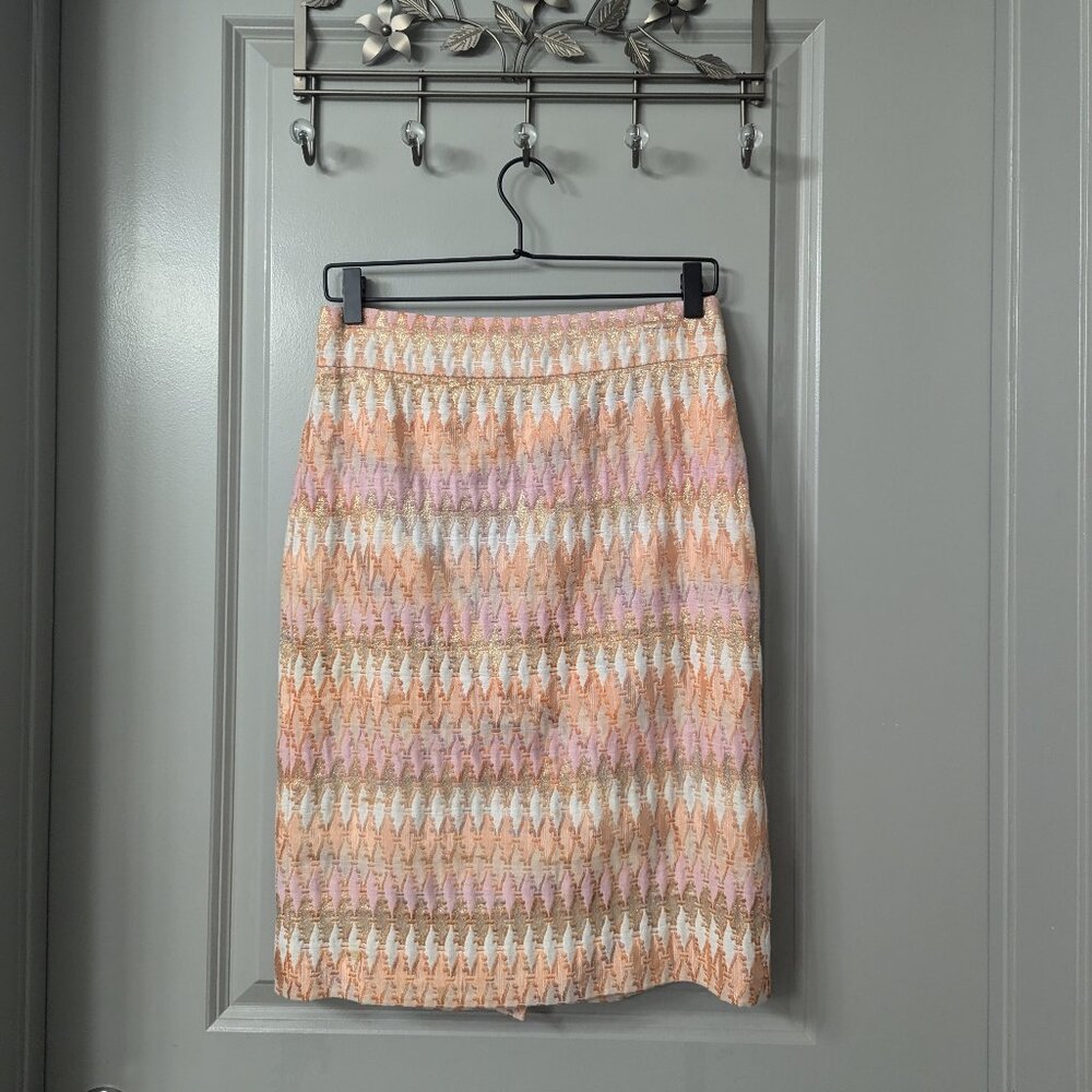 Jcrew Pastel, Metallic Pencil Skirt